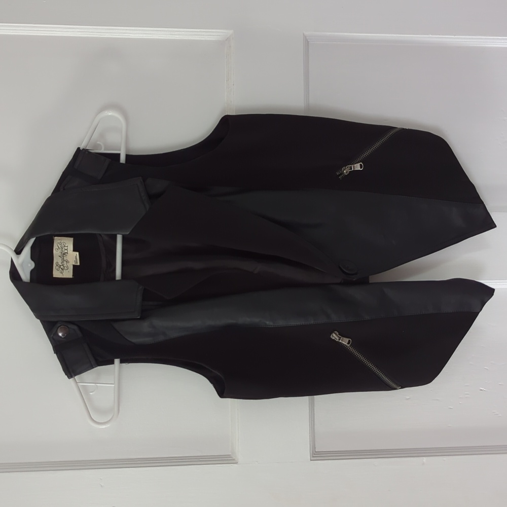 Faux Leather Black Vest Forever 21 Boutique